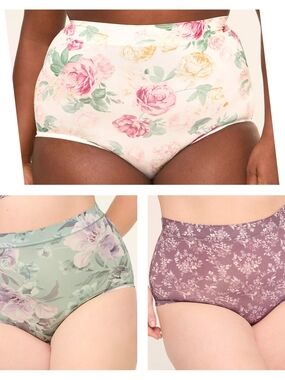 3 CACIQUE WOMEN'S PLUS COMFORT BLISS HIGH WAIST BRIEF SIZE 30-32